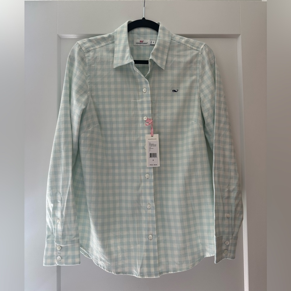 Vineyard Vines Surf Blue Gingham Shirt